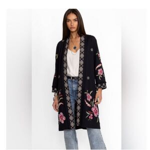 Johnny Was libby french terry kimono coat jacket - Floral flowers NWT XS